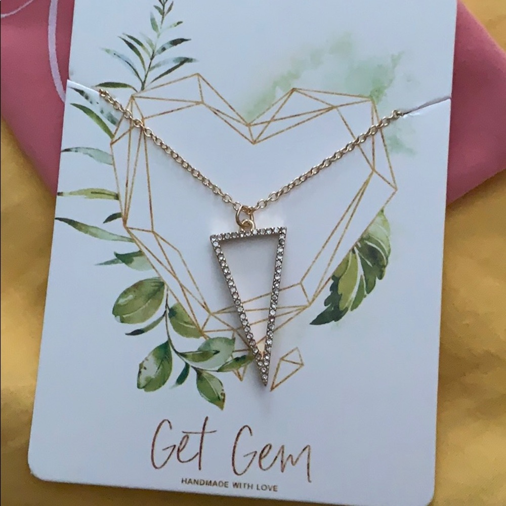 Get gem triangle necklace